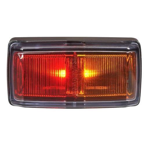 Narva Heavy Duty Model 81 Side Marker Lamp (Red/Amber) With Black Base And Integ
