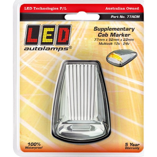 LED Autolamps 12/24V Cat6 Side Direction Indicator Clear Lens Blister Pack - 77A