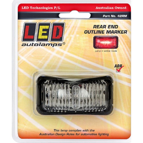 LED Autolamps Rear End Outline LED Marker Red 12/24v Red Lens 16cm Cable Blister
