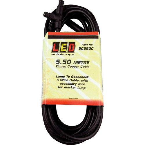LED Autolamps 550MM 5 Core Cable for Trailer Lamp Gooseneck - 5C550C Car Wiring