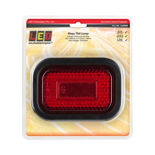LED Autolamps 12/24V Stop/Tail Lamp With Reflector 14 LEDs Blister Package - 130
