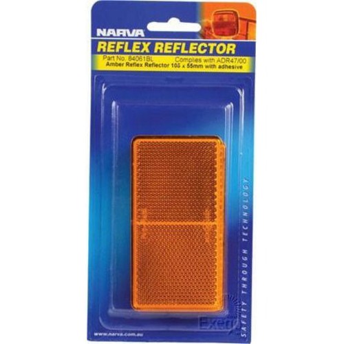 Narva Reflector Rectangle Amber 55 x 105mm - 2 Pce - 84061BL Car Wiring Adapter