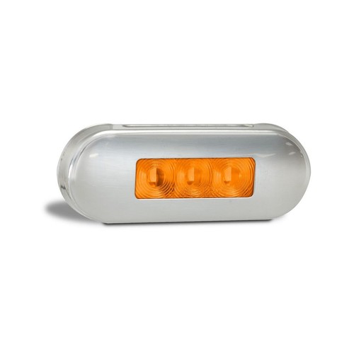 LED Autolamps 12/24V Amber Marker Coloured LEDs Stainless Steel Bezel - 86AAMB