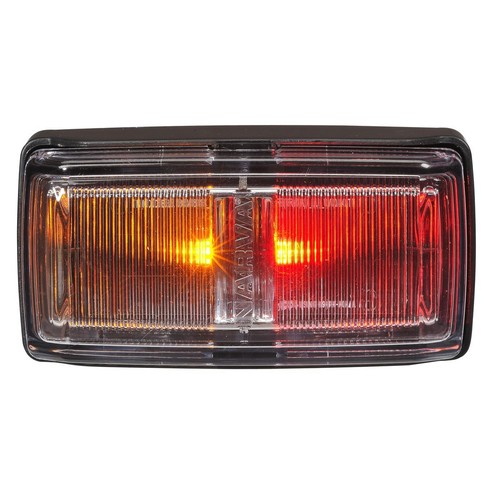 Narva Heavy Duty Model 80 Side Marker Lamp (Red/Amber) With Black Base And 0.5M