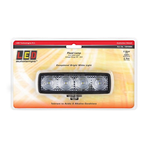 LEDAUT 9/30V 12 Watt Flood Lamp Black Base 130x40x43mm - 13040BM Car Wiring Auto