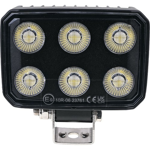 MaxiTrac 6 LED Work Light, Rectangular, 12/24Volt Car Wiring Adapter