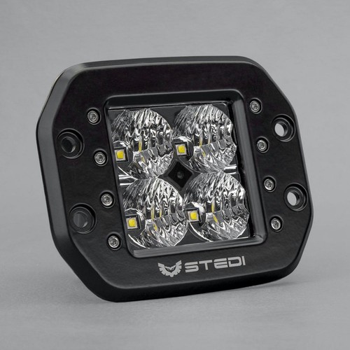 Stedi C-4 Black Edition Flush Mount 4 LED Work Light Flood Beam - LEDFLUSH-C4-FL