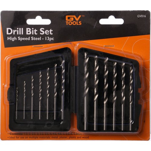 GV Tools Drill Bit Set 13 Piece - GV016 Auto Part Workshop Tool
