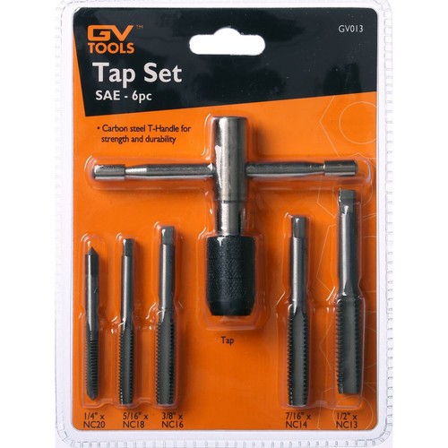 GV Tools 6 Piece Tap Set SAE - GV013 Auto Part Workshop Tool