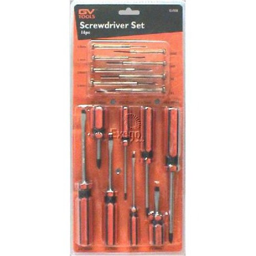 GV Tools Screwdriver Set 16 Piece - GV008 Auto Part Workshop Tool