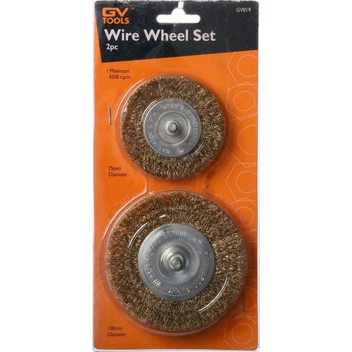 GV Tools Wire Wheel Set 2 Piece - GV019 Auto Part Workshop Tool