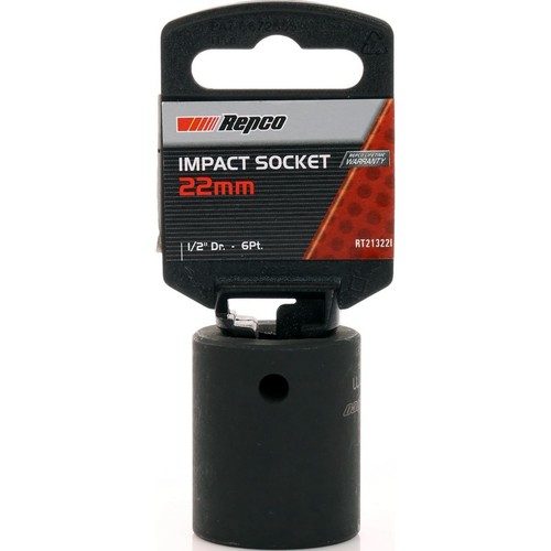 Repco Impact Socket 22mm, 1/2in Drive - RT21322I Auto Part Workshop Tool