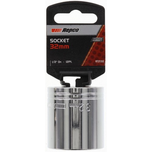 Repco Socket 32mm, 1/2in Drive, 12 Point - RT21332 Auto Part Workshop Tool