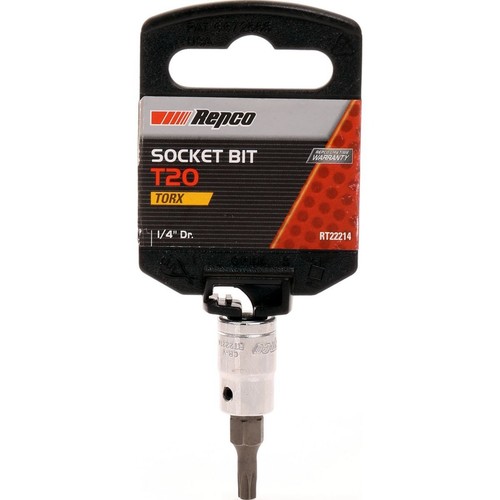 Repco Torx Socket T20, 1/4in Drive - RT22214 Auto Part Workshop Tool