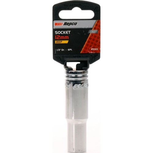 Repco Deep Socket 12mm, 1/2in Drive - RT21412 Auto Part Workshop Tool