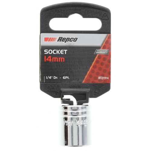 Repco Socket 14mm, 1/4in Drive, 6 Point - RT21914 Auto Part Workshop Tool