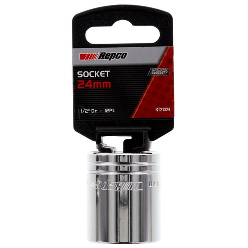 Repco Socket 24mm, 1/2in Drive, 12 Point - RT21324 Auto Part Workshop Tool