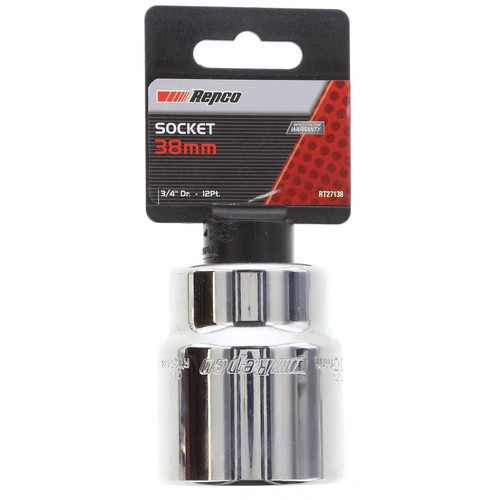 Repco Socket 38mm, 3/4in Drive, 12 Point - RT27138 Auto Part Workshop Tool DIY