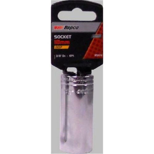 Repco Deep Socket 18mm 3/8in Drive 6PT - RT21718 Auto Part Workshop Tool DIY