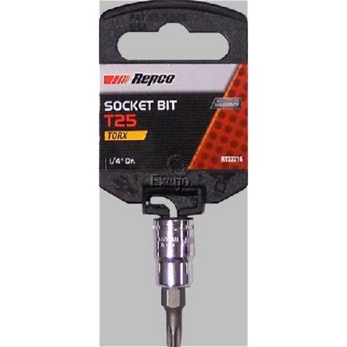 Repco Torx Socket T25, 1/4in Drive - RT22216 Auto Part Workshop Tool DIY