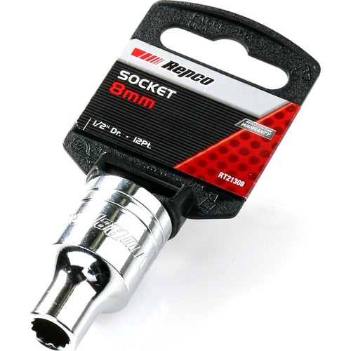 Repco Socket 8mm, 1/2in Drive, 12 Point - RT21308 Auto Part Workshop Tool DIY