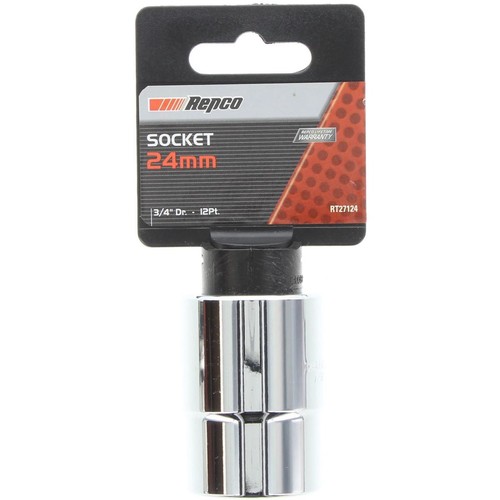 Repco Socket 24mm, 3/4in Drive, 12 Point - RT27124 Auto Part Workshop Tool DIY