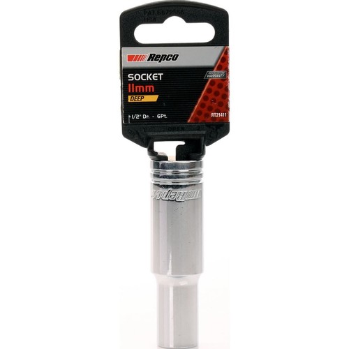 Repco Deep Socket 11mm, 1/2in Drive - RT21411 Auto Part Workshop Tool DIY