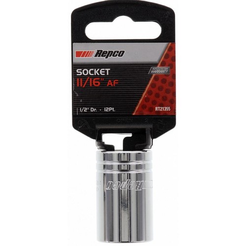 Repco Socket 11/16in, 1/2in Drive, 12 Point - RT21355 Auto Part Workshop Tool