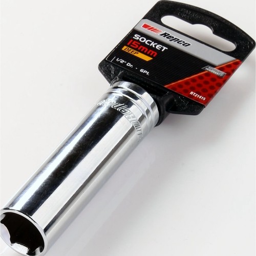 Repco Deep Socket 15mm, 1/2in Drive - RT21415 Auto Part Workshop Tool DIY