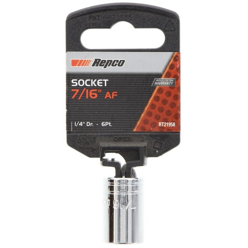 Repco Socket 7/16in, 1/4in Drive, 6 Point - RT21958 Auto Part Workshop Tool DIY