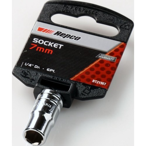 Repco Socket 7mm, 1/4in Drive, 6 Point - RT21907 Auto Part Workshop Tool DIY