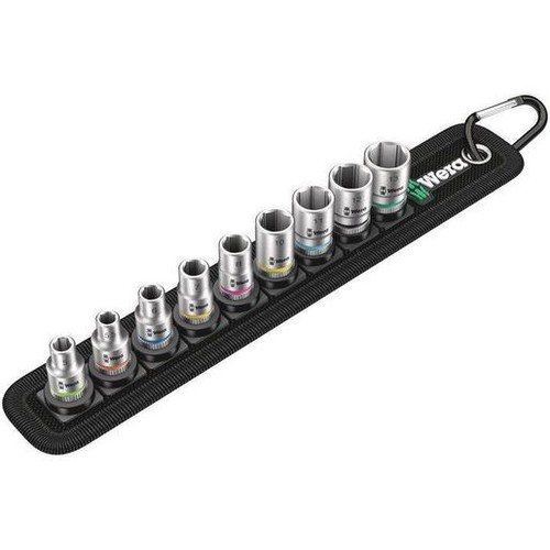 Wera 9 Piece Metric 1/4 inch Socket Set - WER003883 Workshop Tool Auto