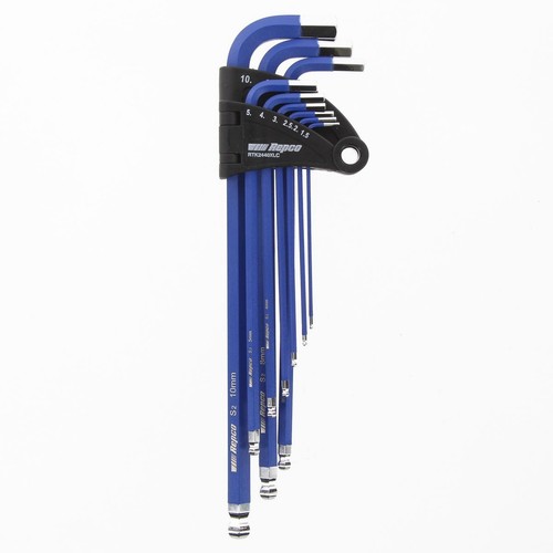 Repco 9 Piece Extra Long Hex Key Set - Metric - RTK2440XLC Workshop Tool Auto