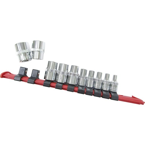 Repco 10 Piece 1/4 & 3/8 inch E-Torx Socket Set on rail - RTK2406 Workshop Tool