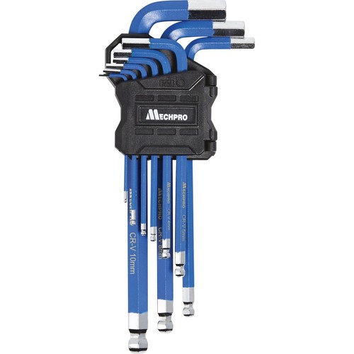 Mechpro Hex Key Set Metric Long 9 Piece - MPBHK102K Workshop Tool DIY