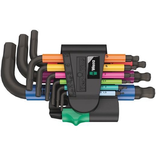 Wera Multicolour Metric Hex-Plus L-Key Set Metric - WER133164 Workshop Tool DIY