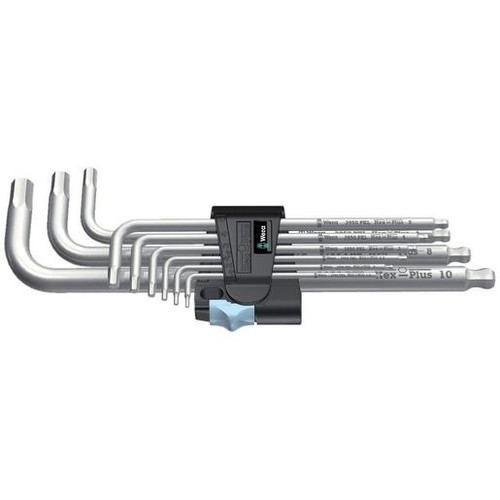 Wera Hex-Plus Stainless L-Key Set Metric 9 Piece - WER073544 Workshop Tool DIY