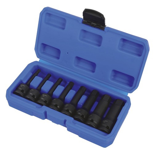 Mechpro 8 Piece 1/2in Impact Hex Bit Set - Metric - MPBSK132K Workshop Tool DIY