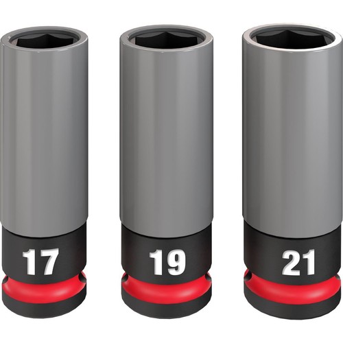 Milwaukee SHOCKWAVE Impact Duty 1/2in Drive 3PC Lug Nut Wheel Socket Set - 49667