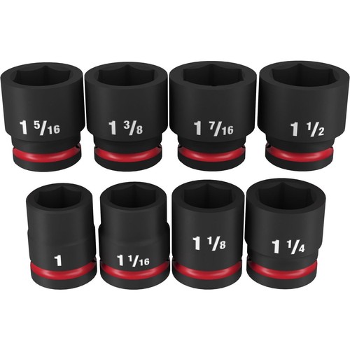 Milwaukee SHOCKWAVE 3/4in Drive 8PC SAE Standard 6 Point Impact Socket Set - 496