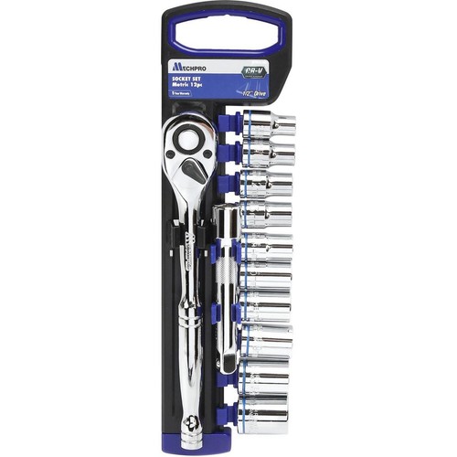 Mechpro 12 Piece Metric 1/2 inch Socket Set - MPBSK145K Workshop Tool DIY