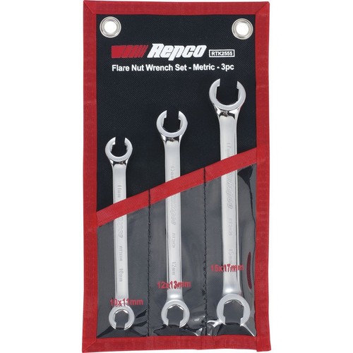 Repco 3 Piece Metric Flare Nut Spanner Set Auto Part Workshop Tool DIY