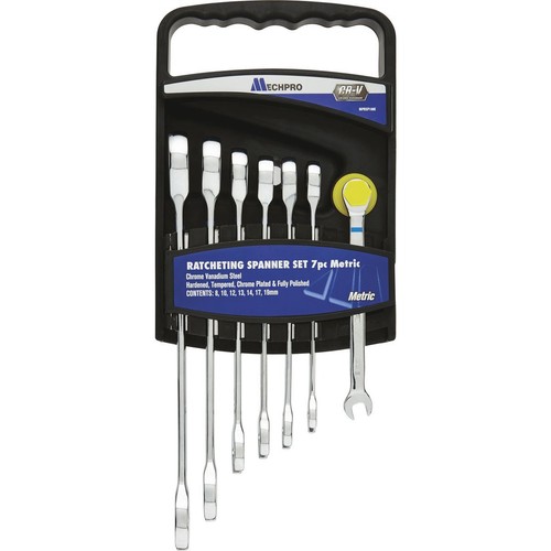 Mechpro 7 Piece Metric Ratcheting Spanner Set Auto Part Workshop Tool DIY
