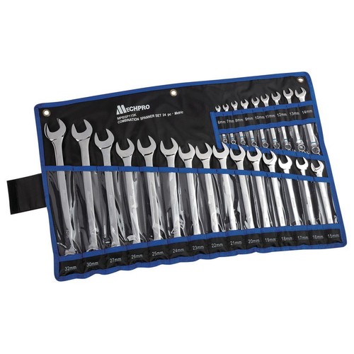 Mechpro 24 Piece Metric Combination Spanner Set Auto Part Workshop Tool DIY