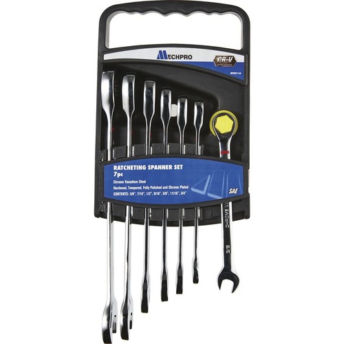 Mechpro 7 Piece SAE Ratcheting Spanner Set Auto Part Workshop Tool DIY