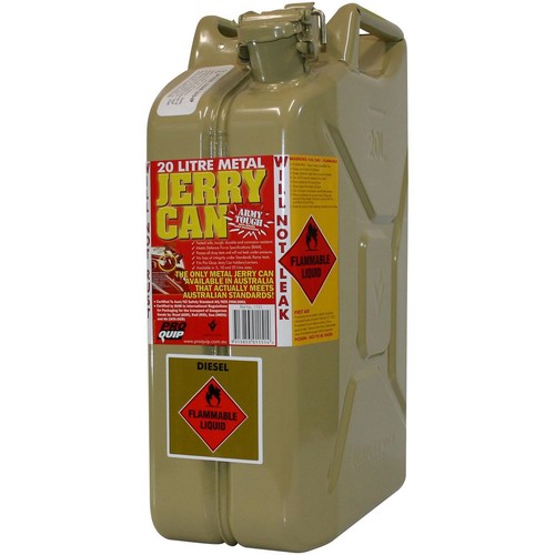 Proquip 20L Olive Yellow Metal Diesel Fuel Jerry Can - 1151 Auto Part