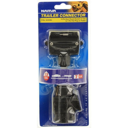 Narva Trailer Socket 13 Pin Euro Round - 7 Pin Flat - 82285BL Auto Part DIY