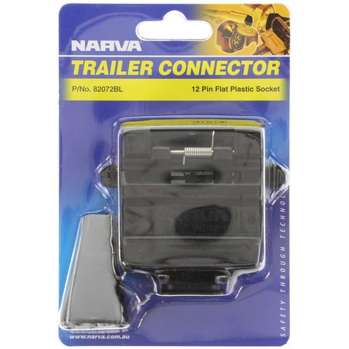 Narva 12 Pin Trailer Socket Flat Plastic - 82072BL Auto Part Workshop Tool DIY