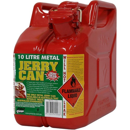 Proquip 10L Red Metal Unleaded Fuel Jerry Can - 1096 Auto Part