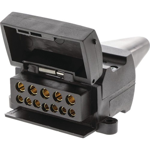 OEX 12 Pin Flat Trailer Socket - Plastic - ACX8036 Auto Part Workshop Tool